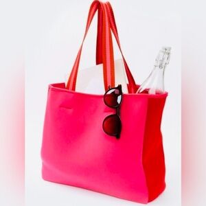 NEW SUMMERSALT Tote Handbag Purse Beach Bag Neoprene Pink Red
